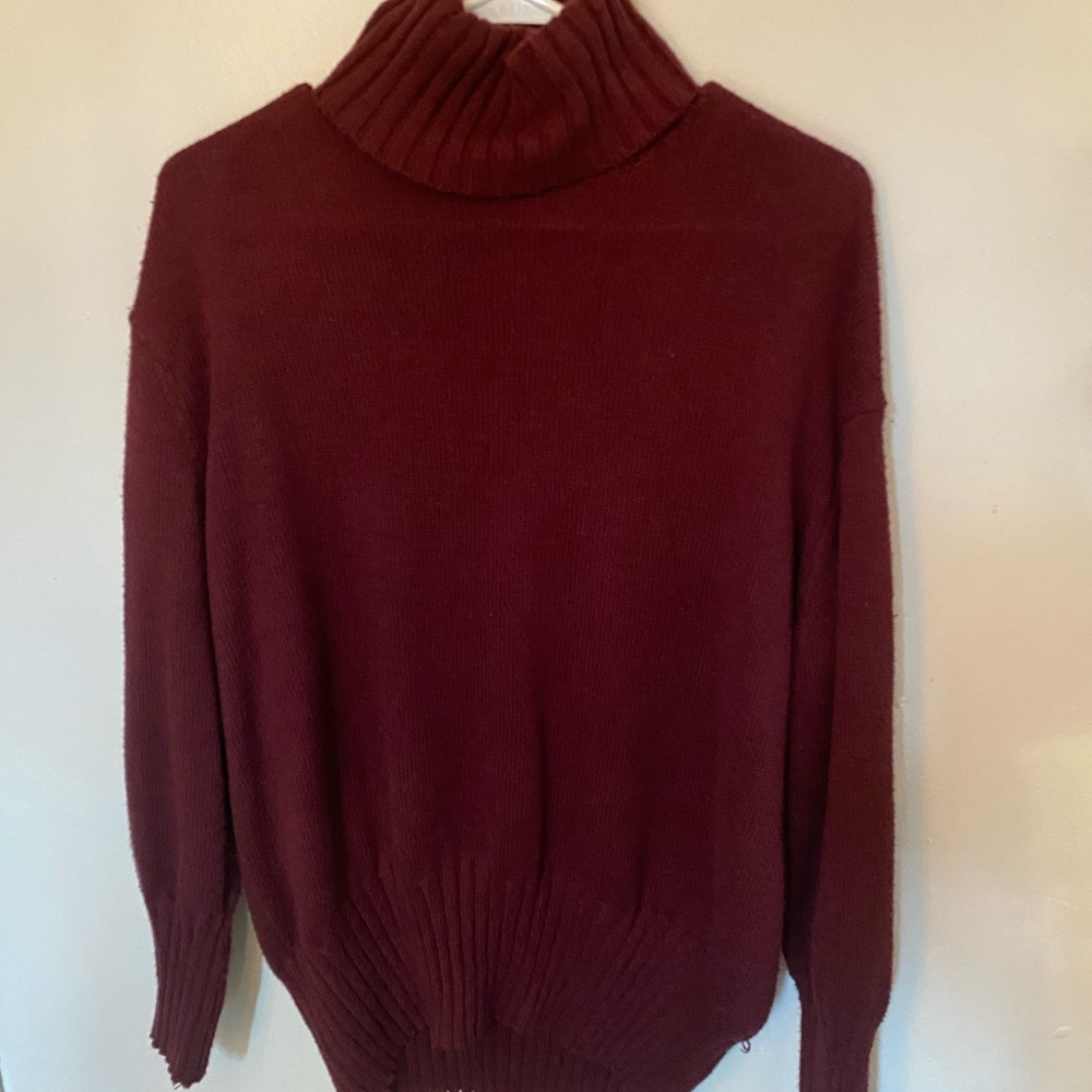 Maroon Turtle Neck Sweater